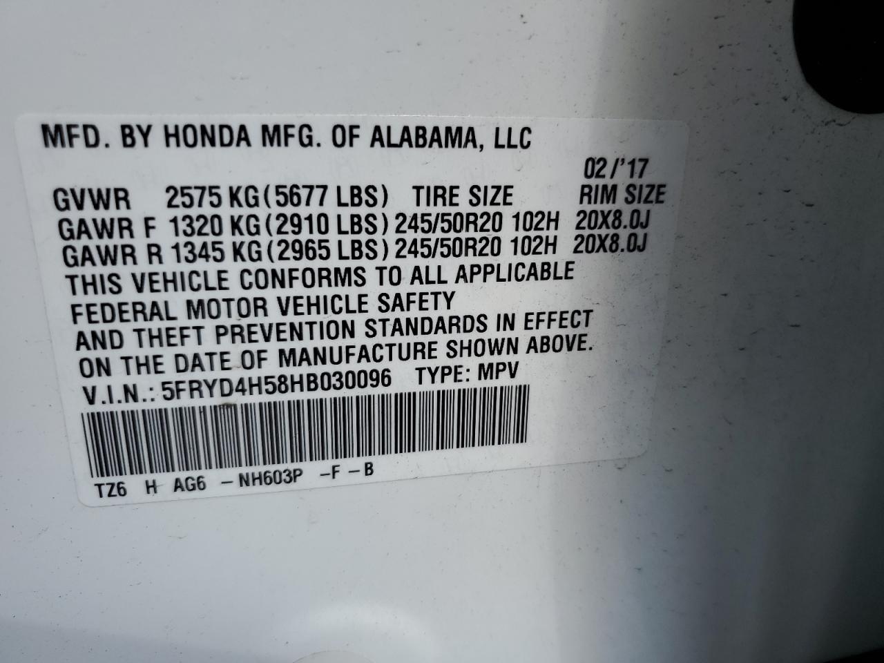 2017 Acura Mdx Technology VIN: 5FRYD4H58HB030096 Lot: 63323835