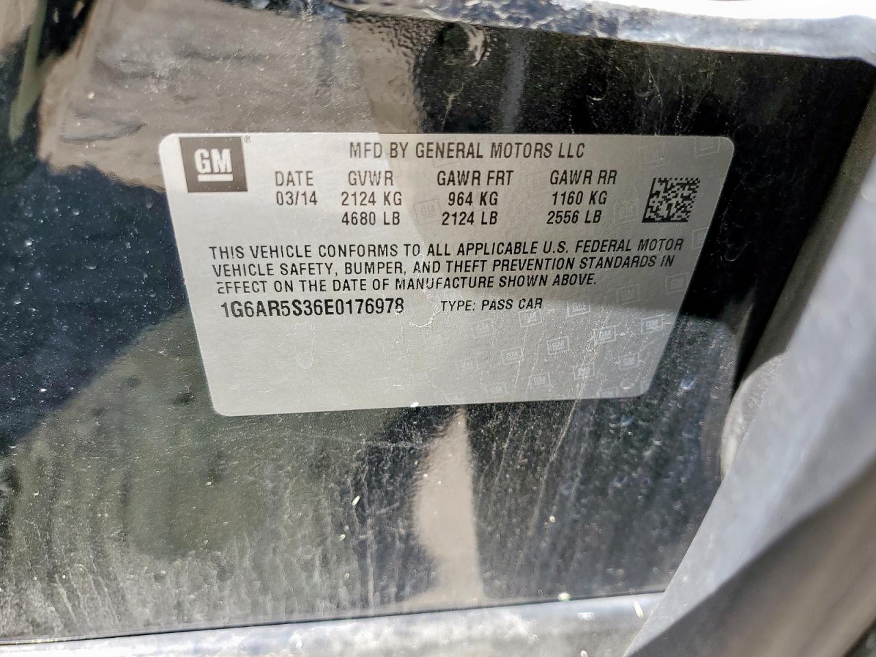 2014 Cadillac Cts Luxury Collection VIN: 1G6AR5S36E0176978 Lot: 65768125