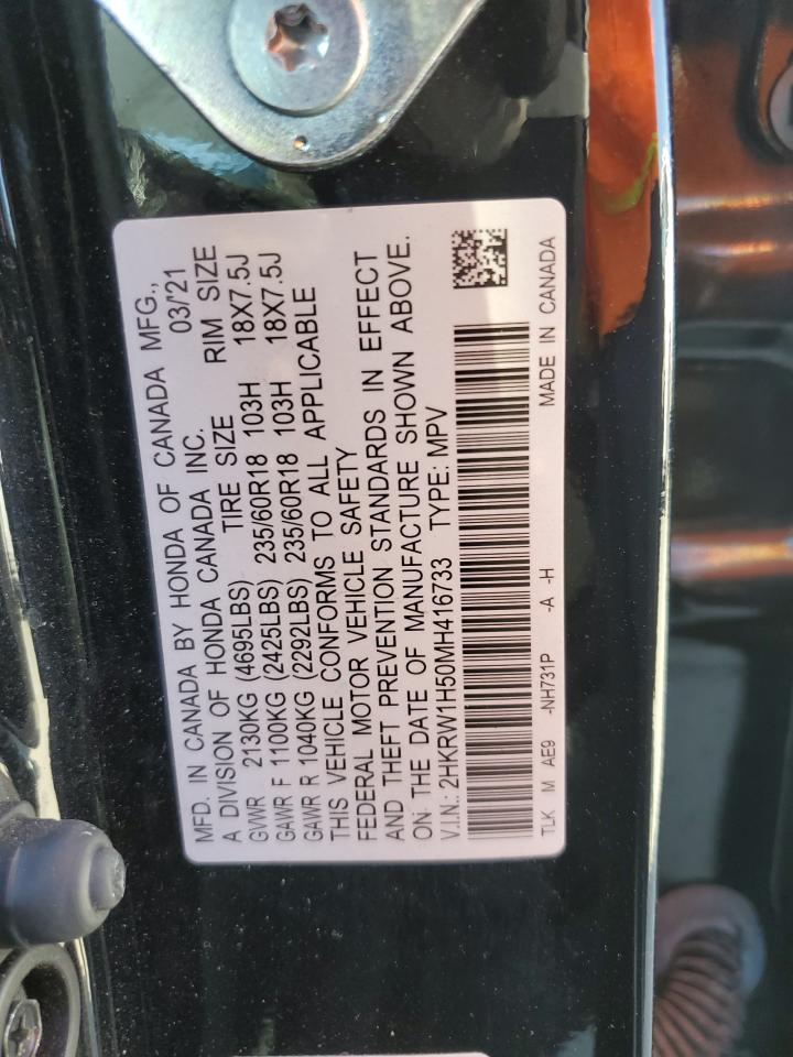 2021 Honda Cr-V Ex VIN: 2HKRW1H50MH416733 Lot: 65168965