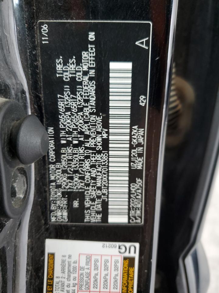 2007 Lexus Gx 470 VIN: JTJBT20XX70133851 Lot: 64320105