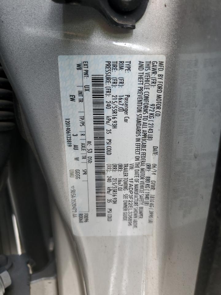 2014 Ford Focus Se VIN: 1FADP3F22EL336896 Lot: 64879635