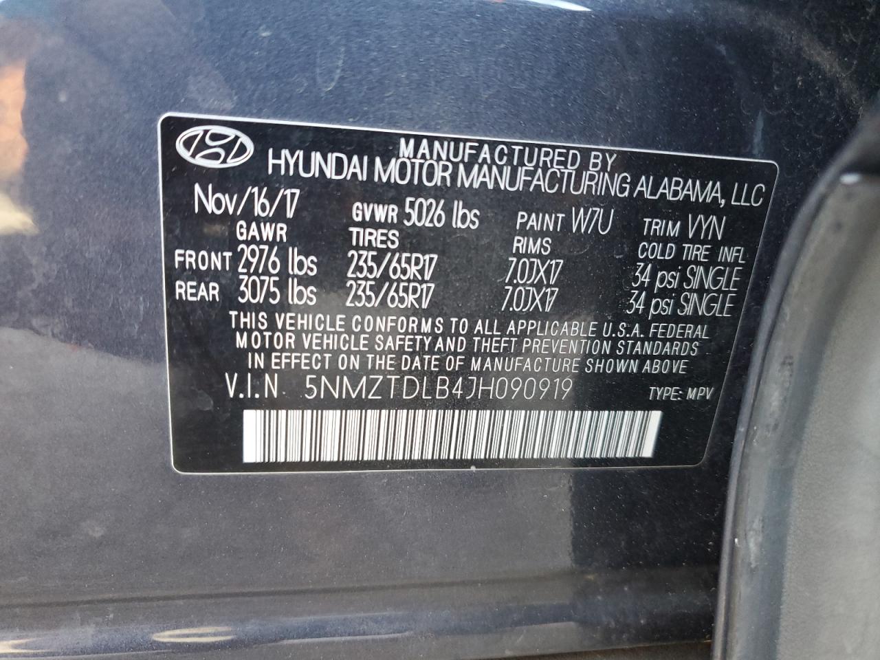 2018 Hyundai Santa Fe Sport VIN: 5NMZTDLB4JH090919 Lot: 65161825