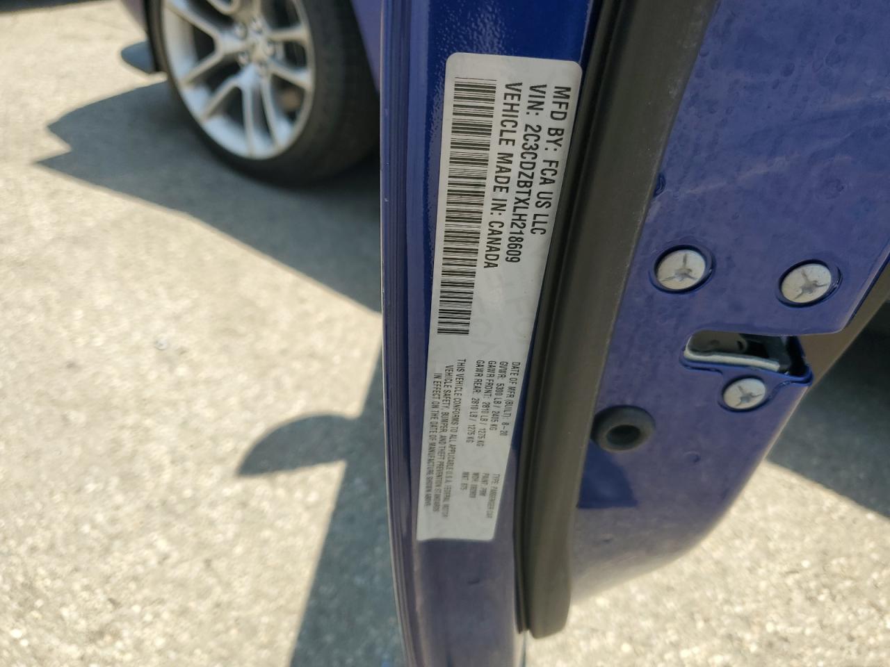 2020 Dodge Challenger R/T VIN: 2C3CDZBTXLH218609 Lot: 64082575
