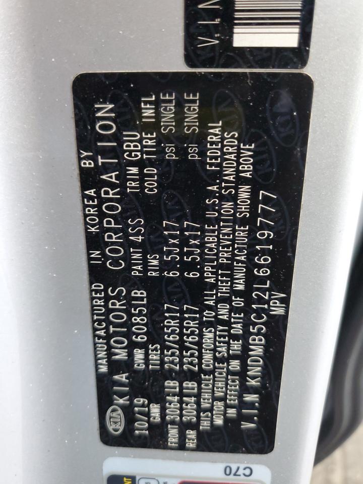 2020 Kia Sedona Lx VIN: KNDMB5C12L6619777 Lot: 64269195