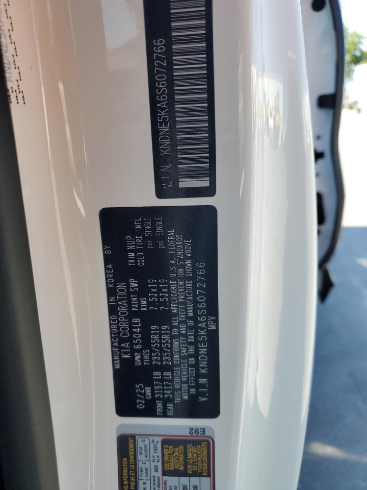 2025 Kia Carnival Sx VIN: KNDNE5KA6S6072766 Lot: 64060655