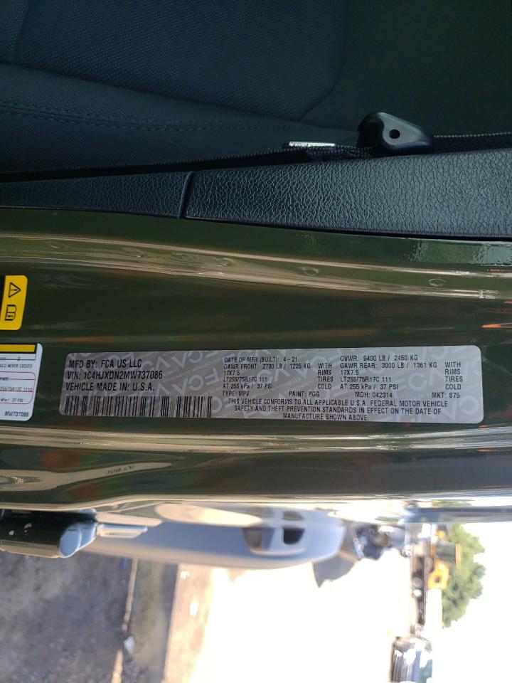 2021 Jeep Wrangler Unlimited Sport VIN: 1C4HJXDN2MW737086 Lot: 64398625