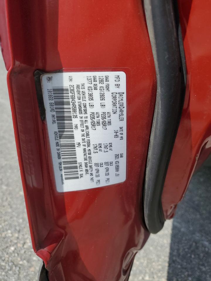 2004 Chrysler Pacifica VIN: 2C8GF68434R580135 Lot: 66312435