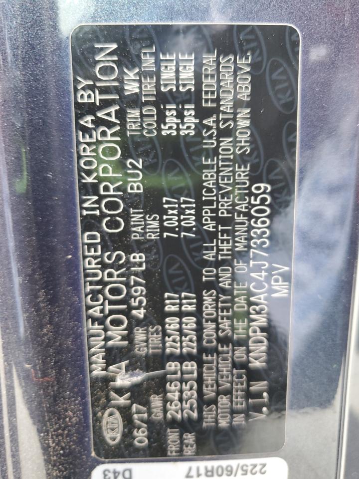 2018 Kia Sportage Lx VIN: KNDPMCAC4L7637420 Lot: 62911605