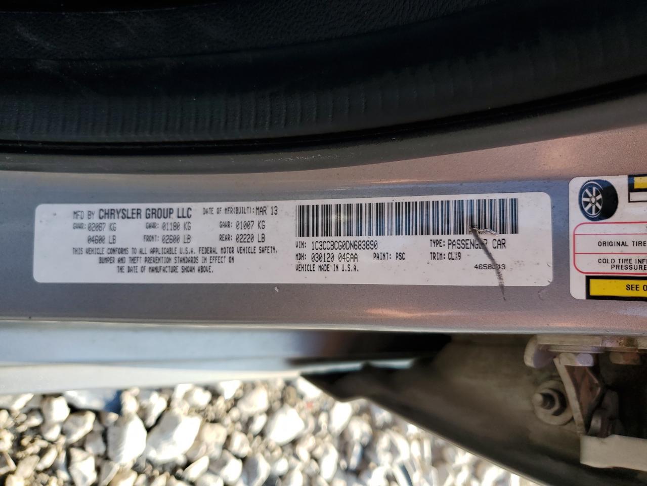 2013 Chrysler 200 Limited VIN: 1C3CCBCG0DN683890 Lot: 64745995