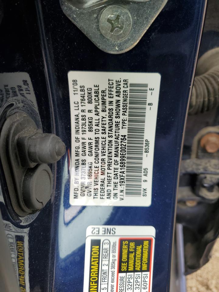2009 Honda Civic Ex VIN: 19XFA16899E002764 Lot: 65135785