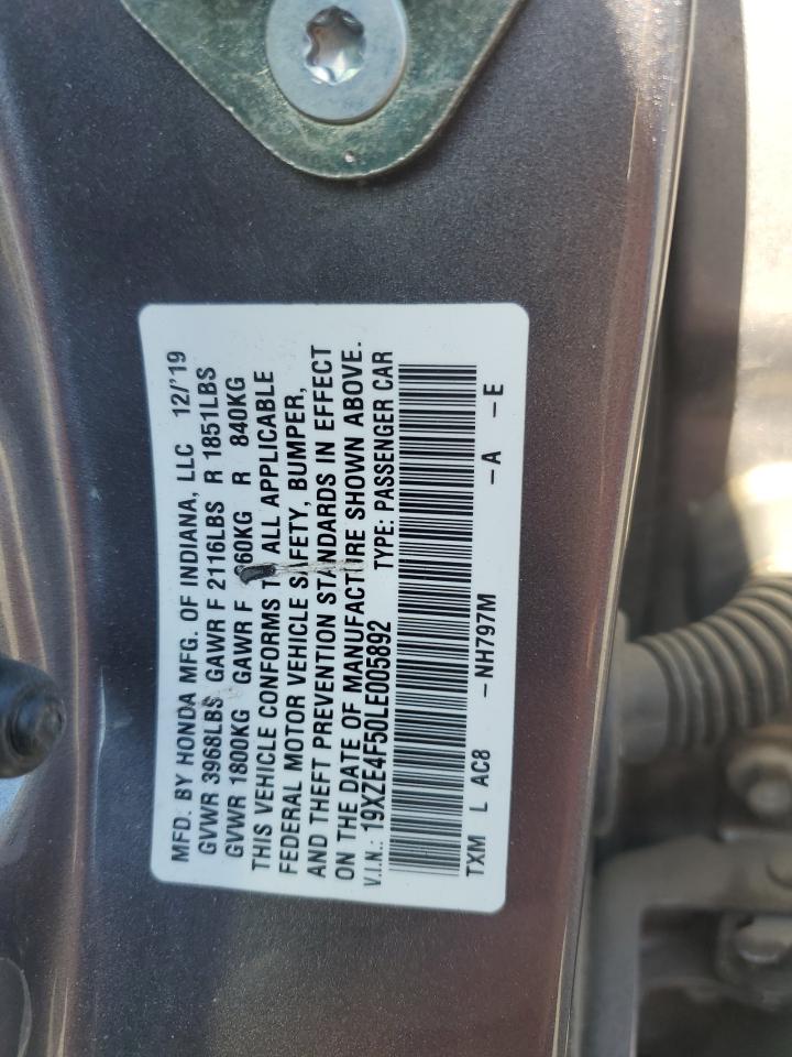 2020 Honda Insight Ex VIN: 19XZE4F50LE005892 Lot: 63318775