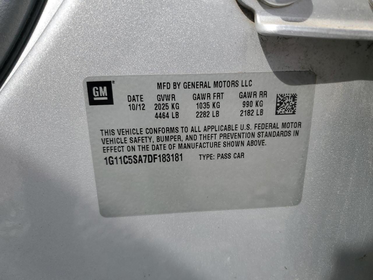 2013 Chevrolet Malibu 1Lt VIN: 1G11C5SA7DF183181 Lot: 66867105