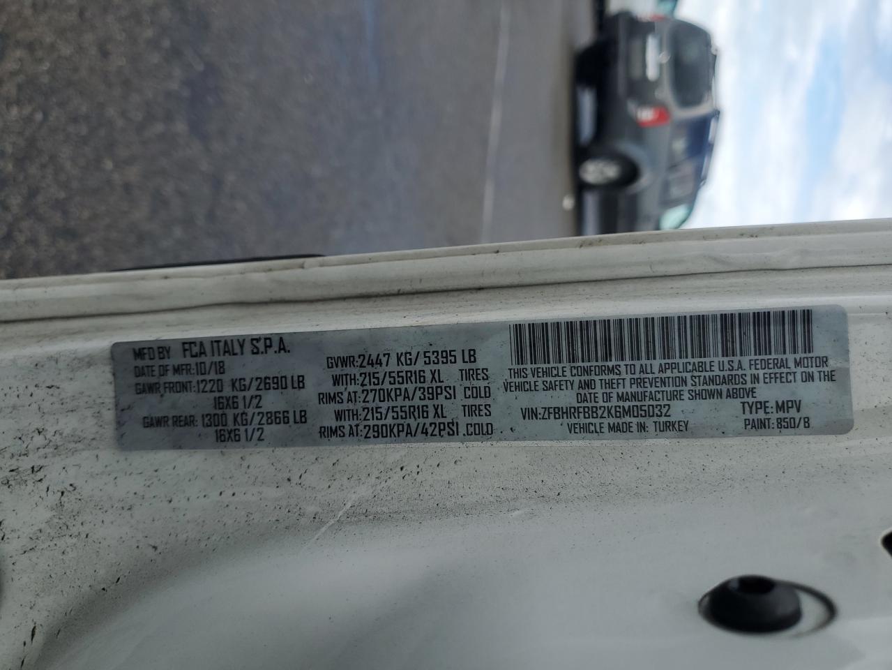 2019 Ram Promaster City Slt VIN: ZFBHRFBB2K6M05032 Lot: 64488955