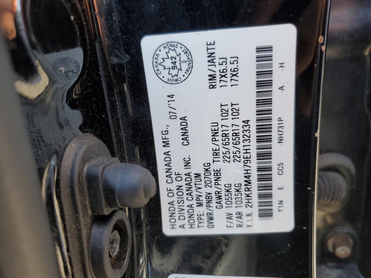 2014 Honda Cr-V Exl VIN: 2HKRM4H79EH132334 Lot: 63912435