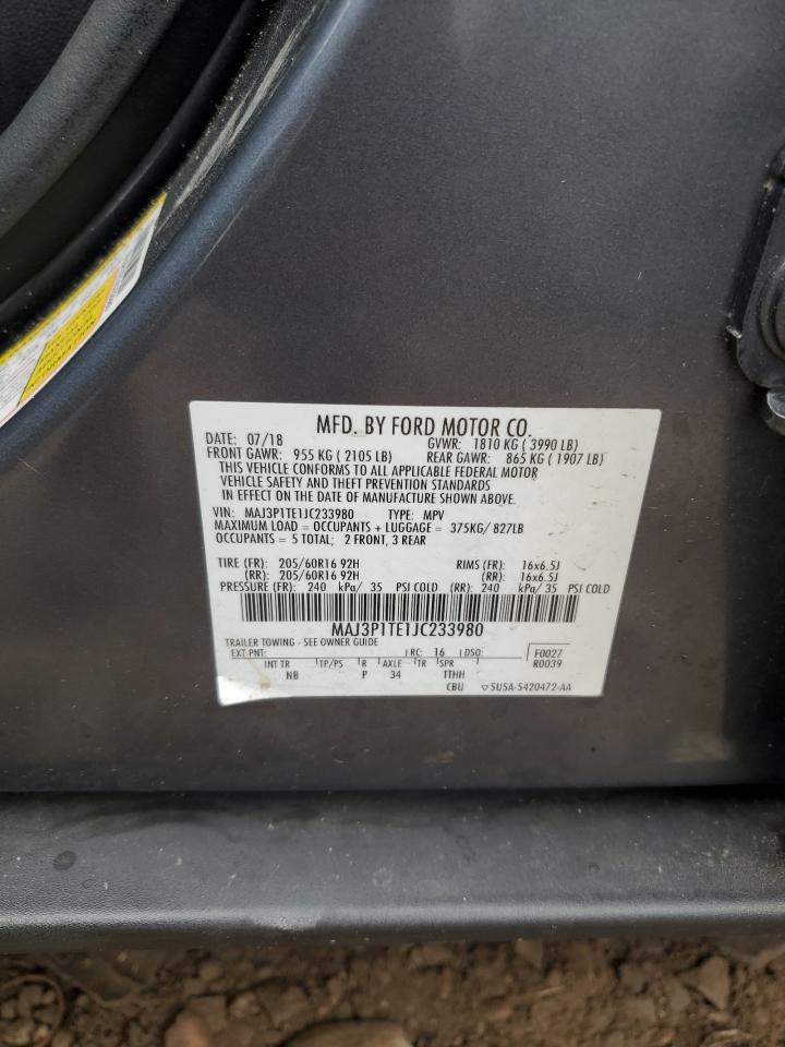 2018 Ford Ecosport Se VIN: MAJ3P1TE1JC233980 Lot: 65568015