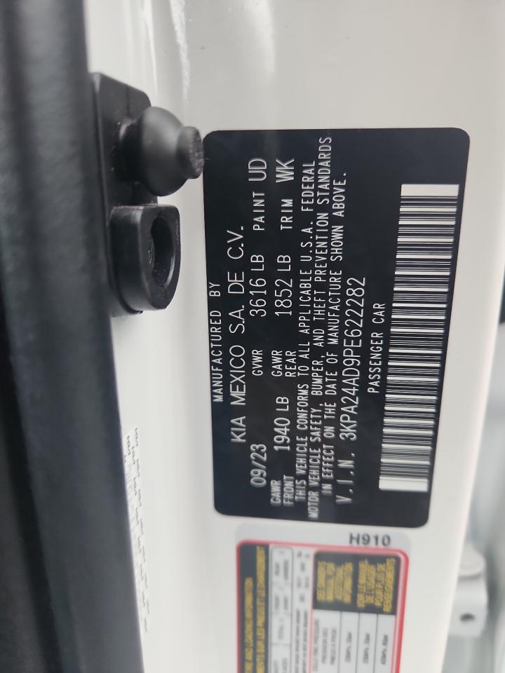 2023 Kia Rio Lx VIN: 3KPA24AD9PE622282 Lot: 65082915