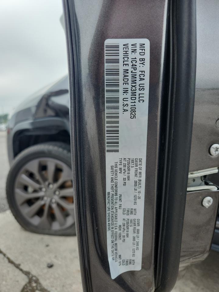 2021 Jeep Cherokee Latitude Lux VIN: 1C4PJMMX3MD110825 Lot: 66447615