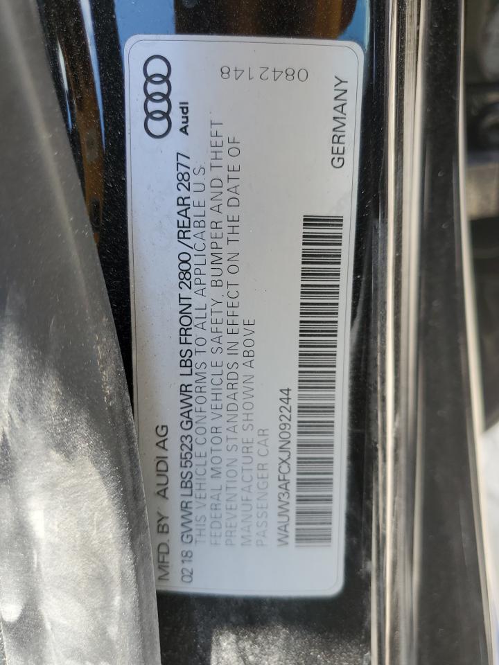 2018 Audi A7 Premium Plus VIN: WAUW3AFCXJN092244 Lot: 66191275