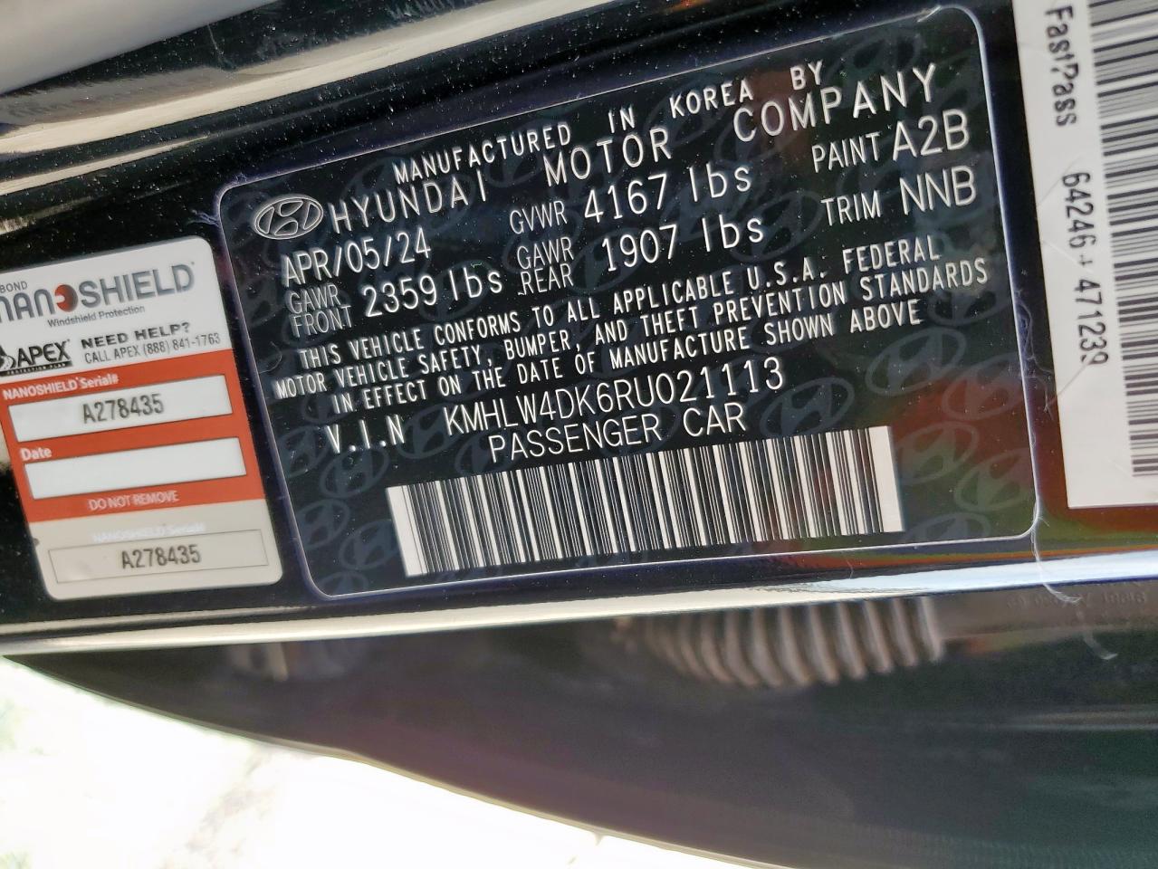 2024 Hyundai Elantra N VIN: KMHLW4DK6RU021113 Lot: 65016915