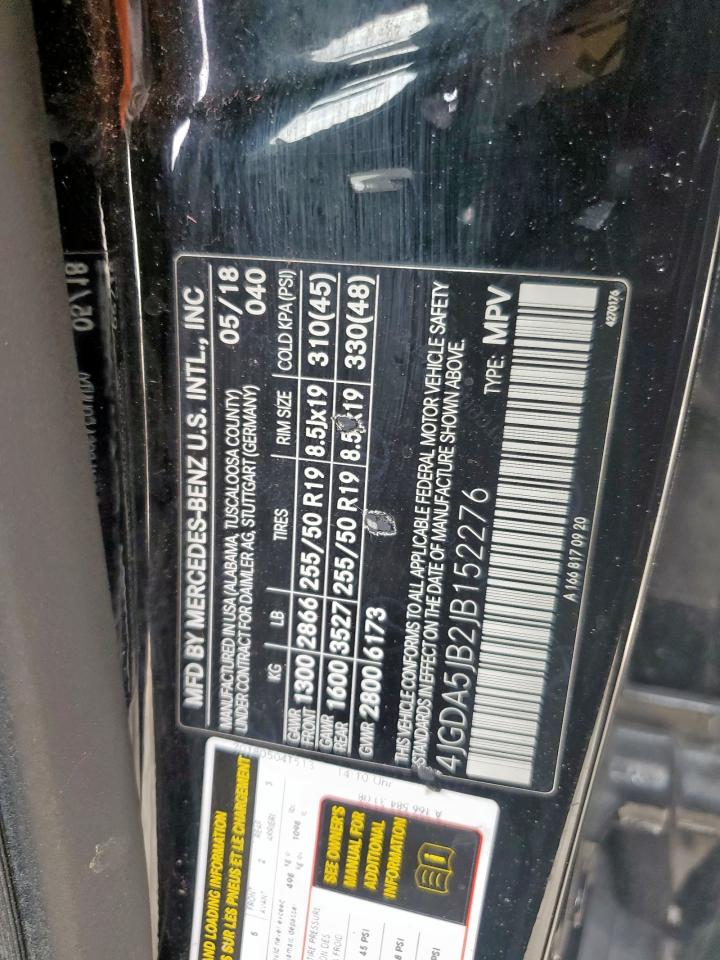 4jgda5jb2jb152276 4JGDA5JB2JB152276 2018 Mercedes-Benz Gle 350