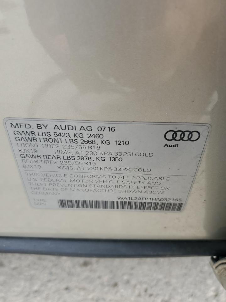 2017 Audi Q5 Premium Plus VIN: WA1L2AFP1HA032165 Lot: 65117865