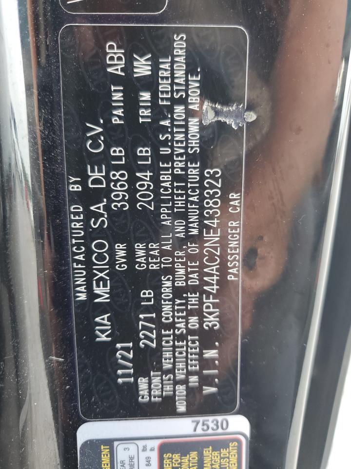 2022 Kia Forte Gt VIN: 3KPF44AC2NE438323 Lot: 65408455