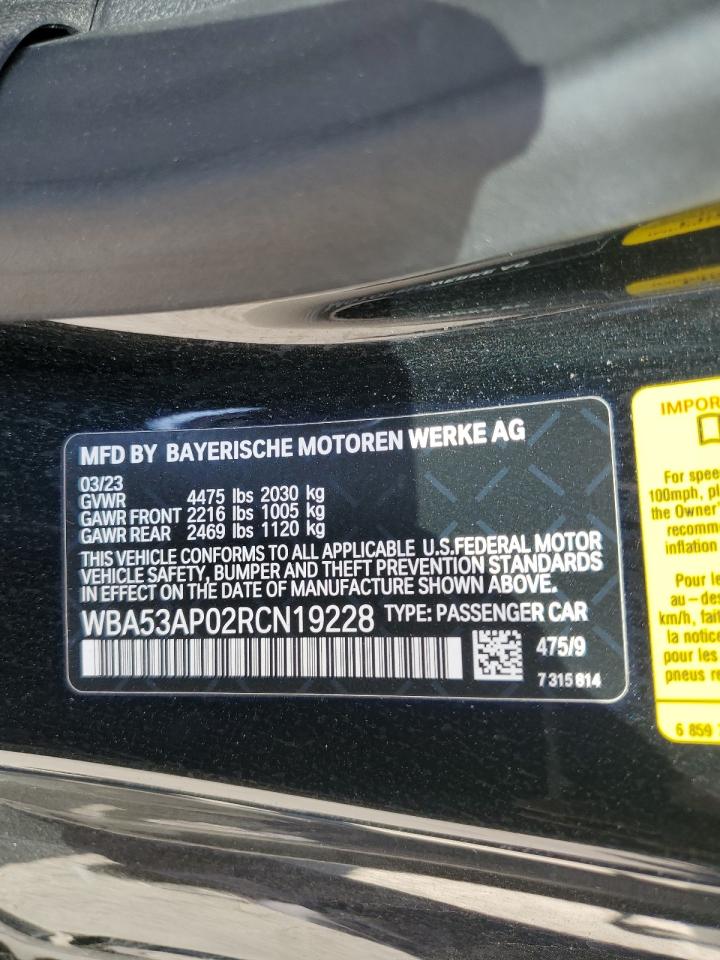 2024 BMW 430I VIN: WBA53AP02RCN19228 Lot: 63318835