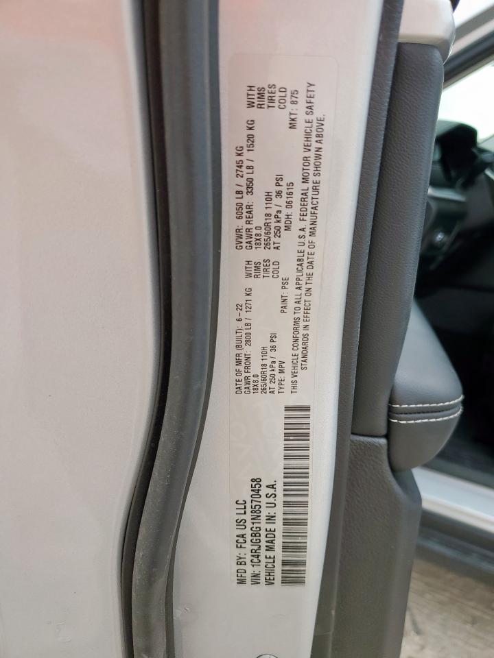 2022 Jeep Grand Cherokee Limited VIN: 1C4RJGBG1N8570458 Lot: 65587915