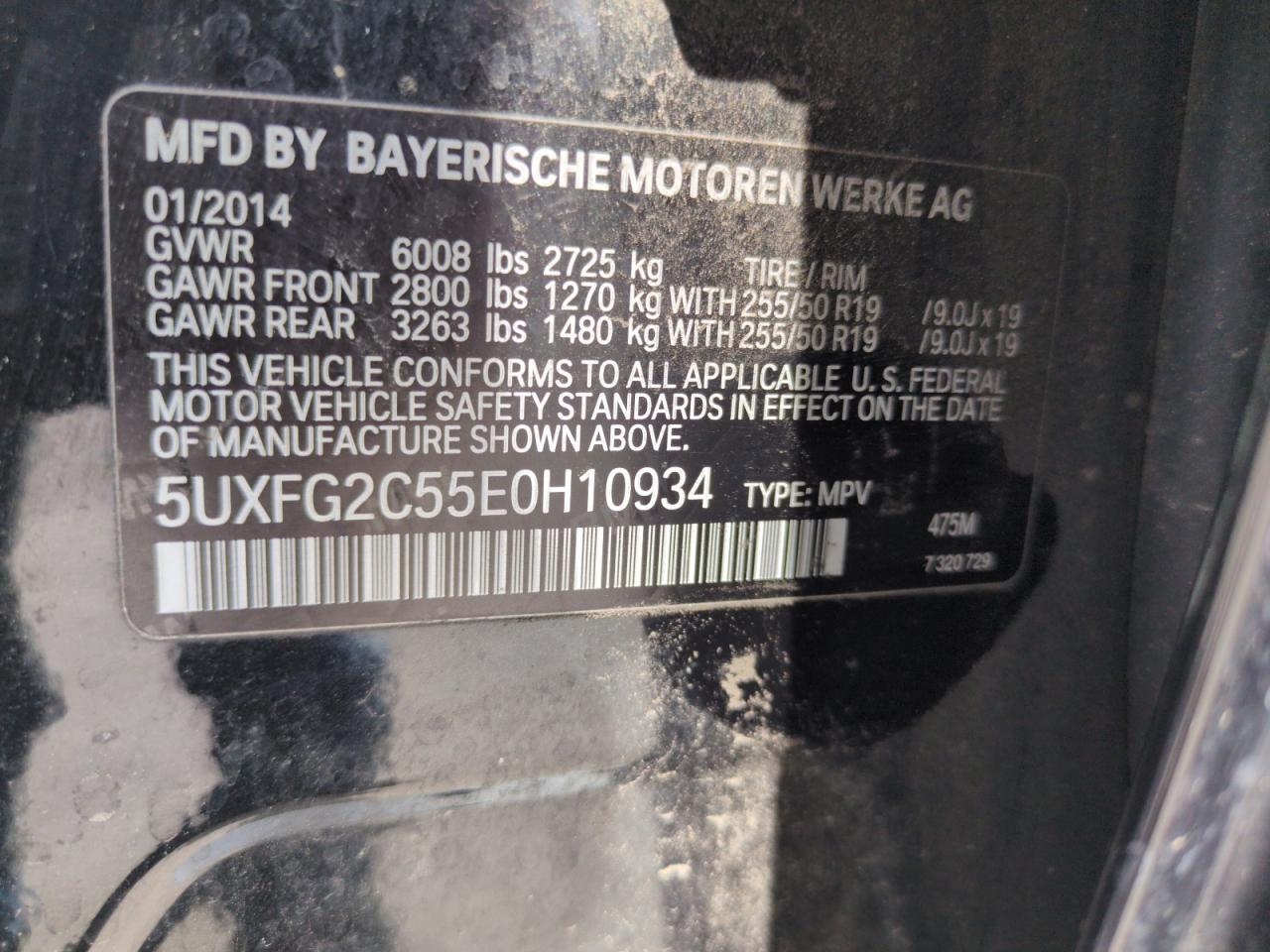 2014 BMW X6 xDrive35I VIN: 5UXFG2C55E0H10934 Lot: 66324705