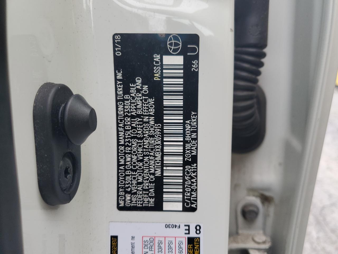 2018 Toyota C-Hr Xle VIN: NMTKHMBX8JR059913 Lot: 65388265