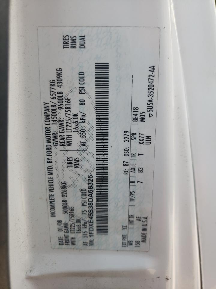 2008 Ford Econoline E450 Super Duty Cutaway Van VIN: 1FDXE45S38DA68326 Lot: 63465965