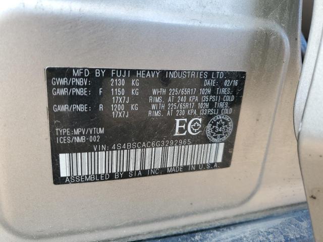 2016 SUBARU OUTBACK 2.5I  