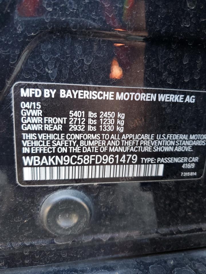 2015 BMW 550 I VIN: WBAKN9C58FD961479 Lot: 63823715