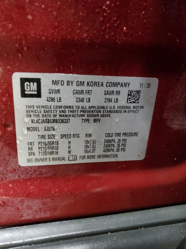 2021 Buick Encore Preferred VIN: KL4CJASBXMB336337 Lot: 64376015