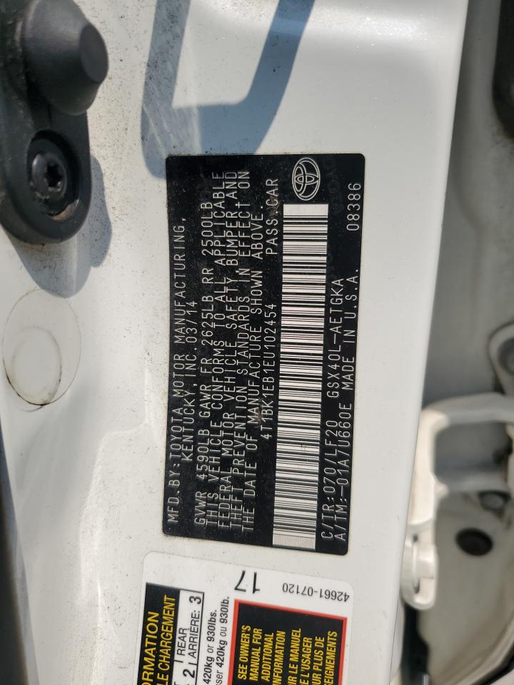 2014 Toyota Avalon Base VIN: 4T1BK1EB1EU102454 Lot: 67082535