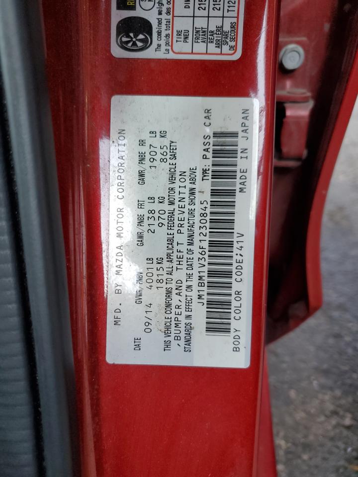 2015 Mazda 3 Touring VIN: JM1BM1V36F1230845 Lot: 64518205