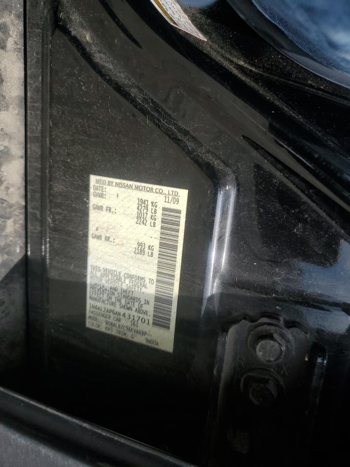 2010 Nissan Altima Base VIN: 1N4AL2AP6AN431701 Lot: 63390615