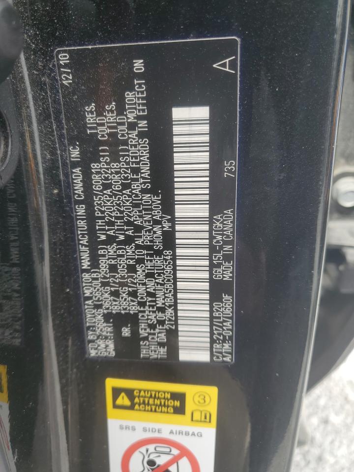 2011 Lexus Rx 350 VIN: 2T2BK1BA5BC096548 Lot: 65960185