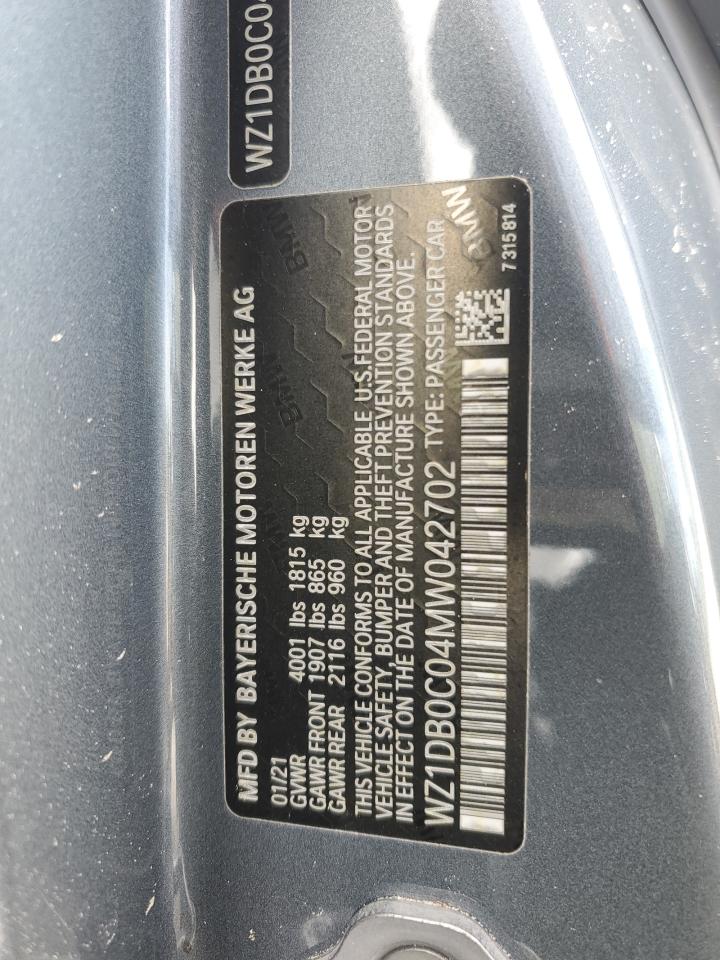2021 Toyota Supra Base VIN: WZ1DB0C04MW042702 Lot: 65190205