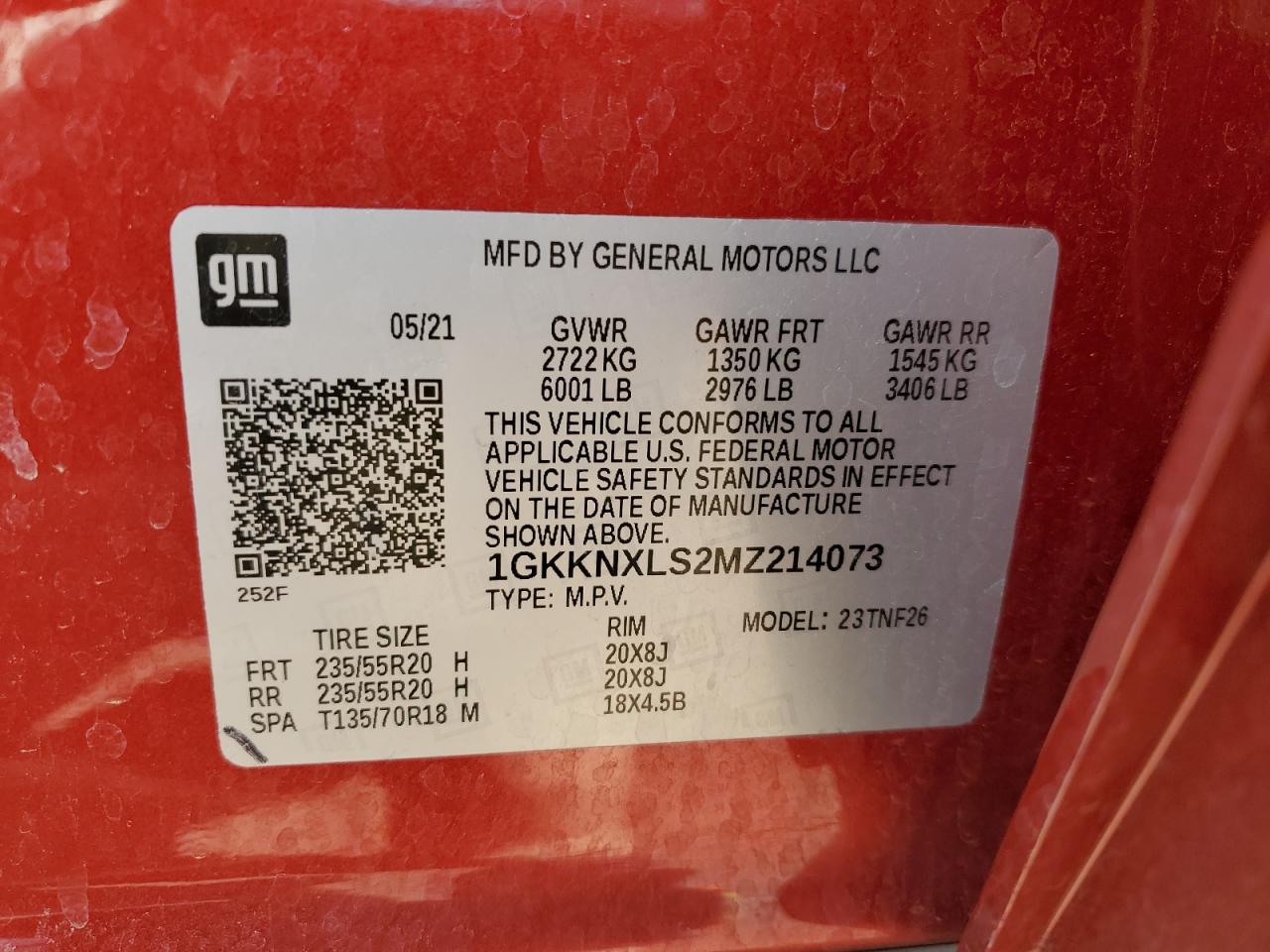 2021 GMC Acadia Denali VIN: 1GKKNXLS2MZ214073 Lot: 65848485