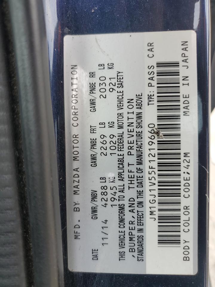 2015 Mazda 6 Touring VIN: JM1GJ1V55F1219660 Lot: 63207365