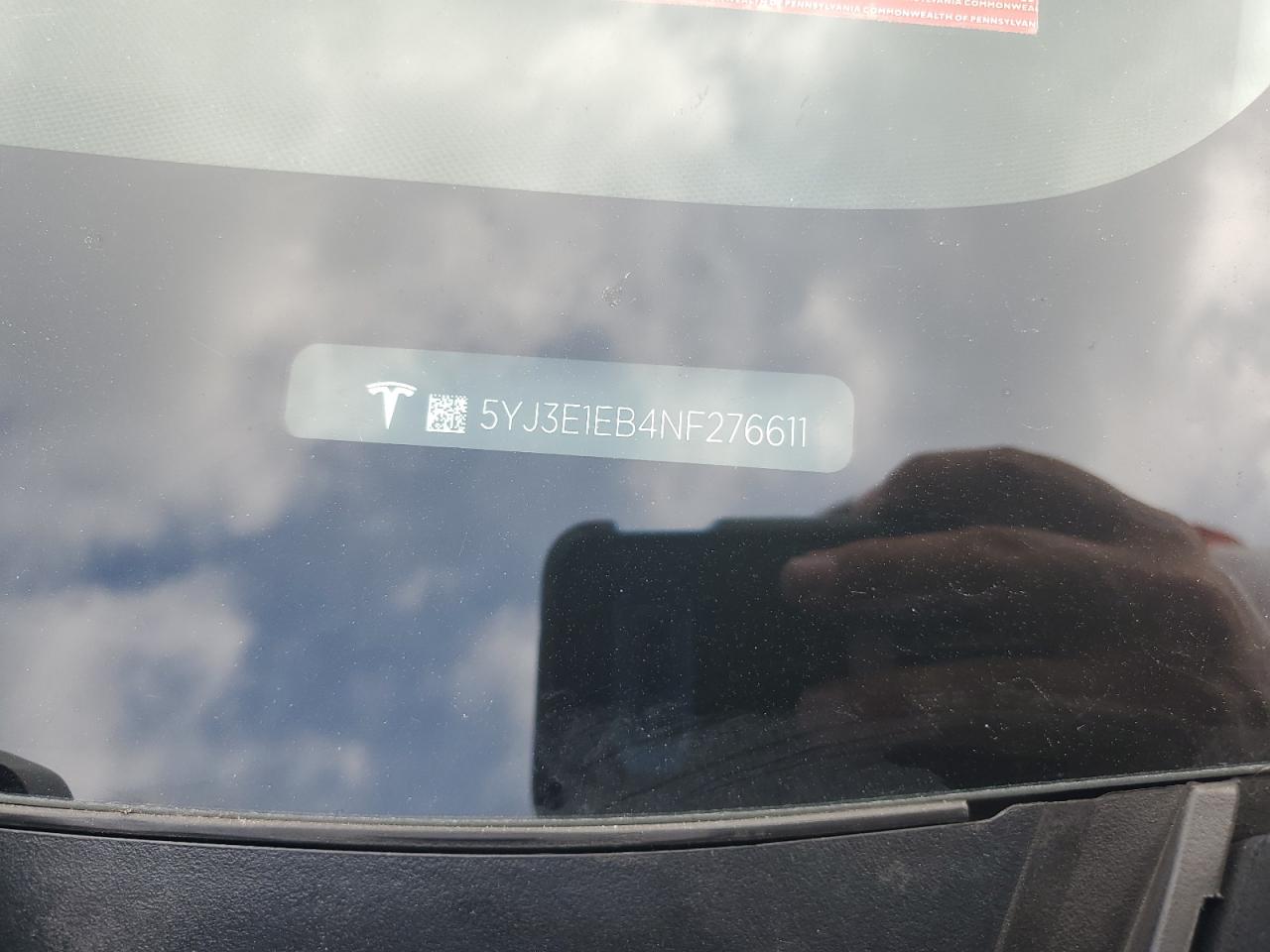 2022 Tesla Model 3 VIN: 5YJ3E1EB4NF276611 Lot: 65430715