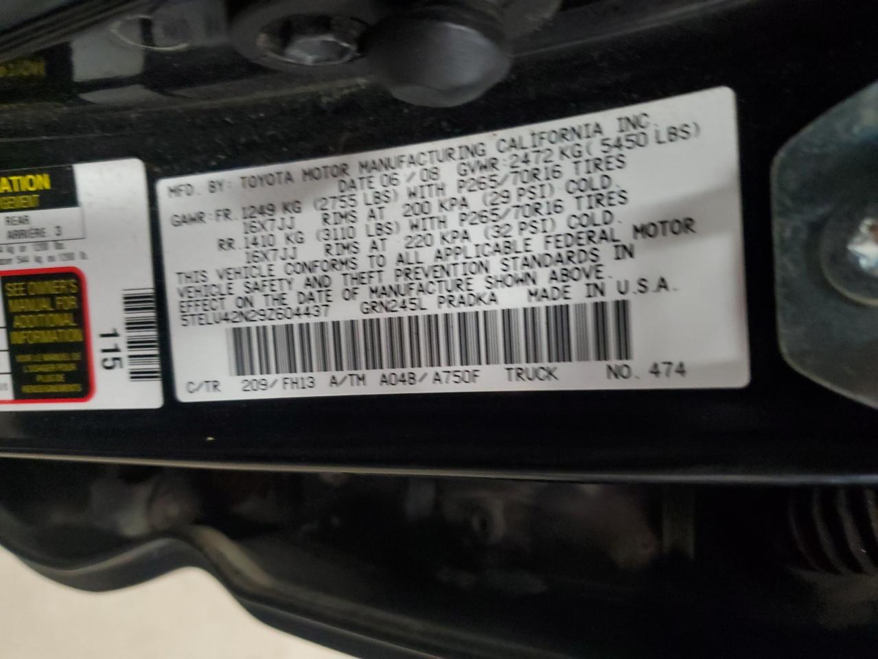 2009 Toyota Tacoma Double Cab VIN: 5TELU42N29Z604437 Lot: 65256365