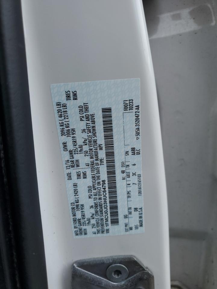 2017 Ford Escape Titanium VIN: 1FMCU0JD3HUC64798 Lot: 64856405
