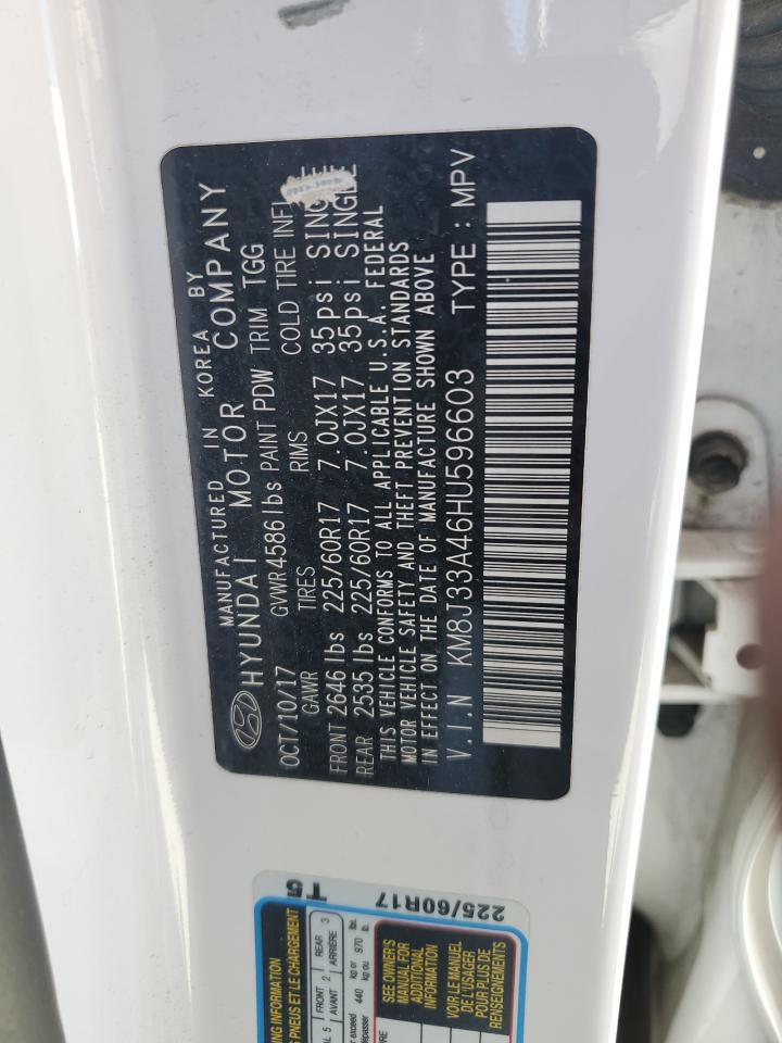 2017 Hyundai Tucson Limited VIN: KM8J33A46HU596603 Lot: 66176665