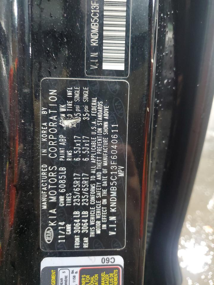 2015 Kia Sedona Lx VIN: KNDMB5C13F6040611 Lot: 66686765