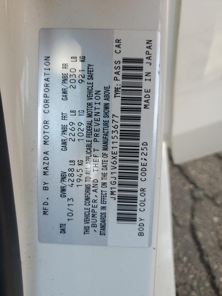 2014 Mazda 6 Touring VIN: JM1GJ1V6XE1153677 Lot: 64292695
