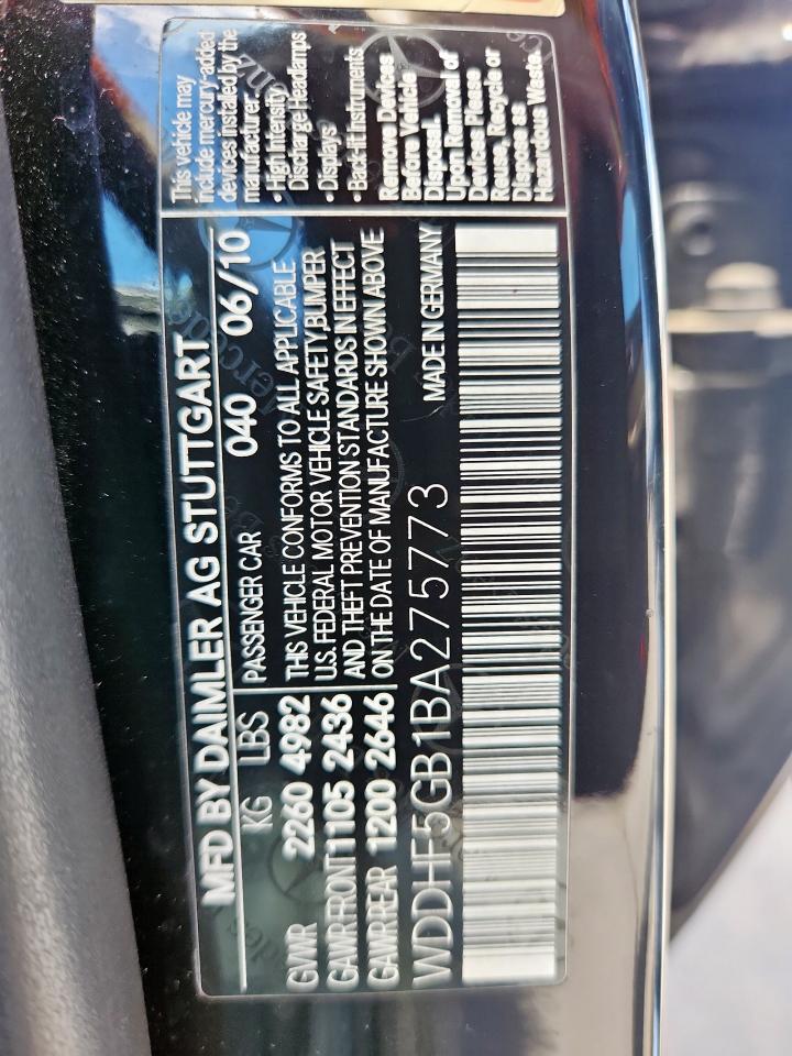 2011 Mercedes-Benz E 350 VIN: WDDHF5GB1BA275773 Lot: 61459835
