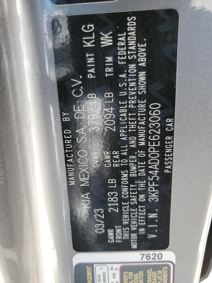 2023 Kia Forte Gt Line VIN: 3KPF54AD0PE623060 Lot: 66645275