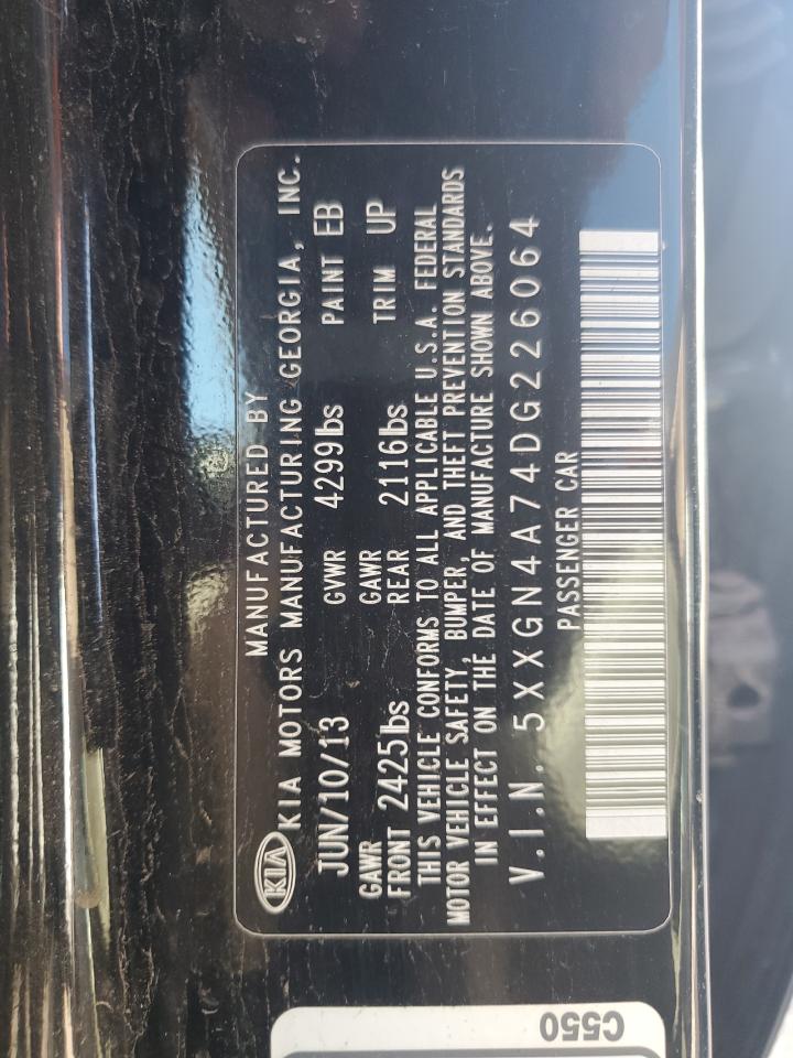 5xxgn4a74dg226064 5XXGN4A74DG226064 2013 Kia Optima Ex